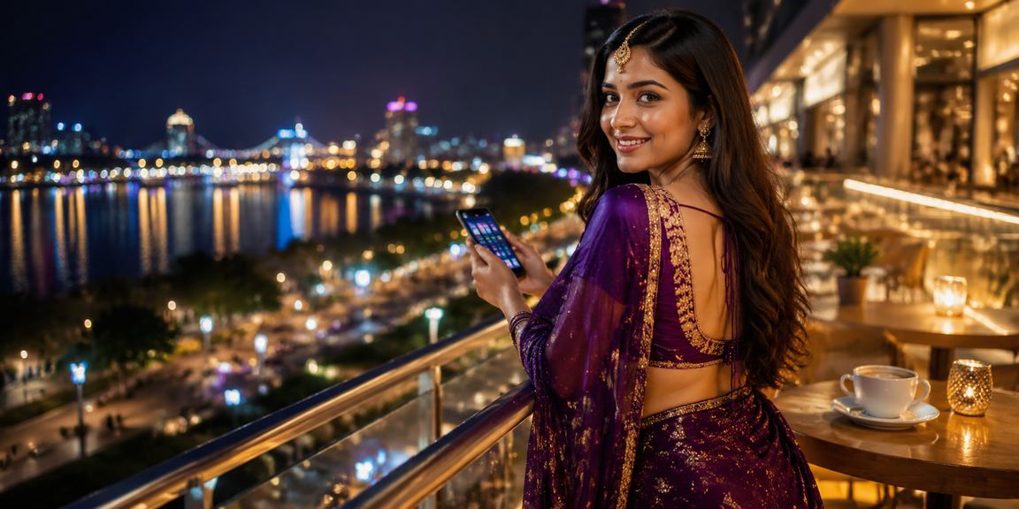 Indian young player enjoying Teen Patti on mobile device